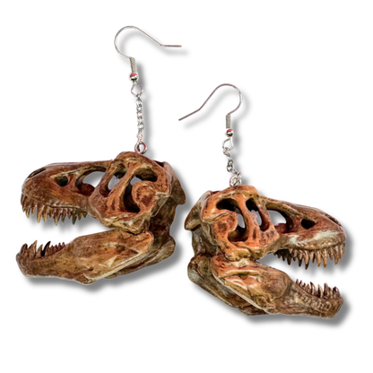T-Rex Dinosaur Skull Earrings
