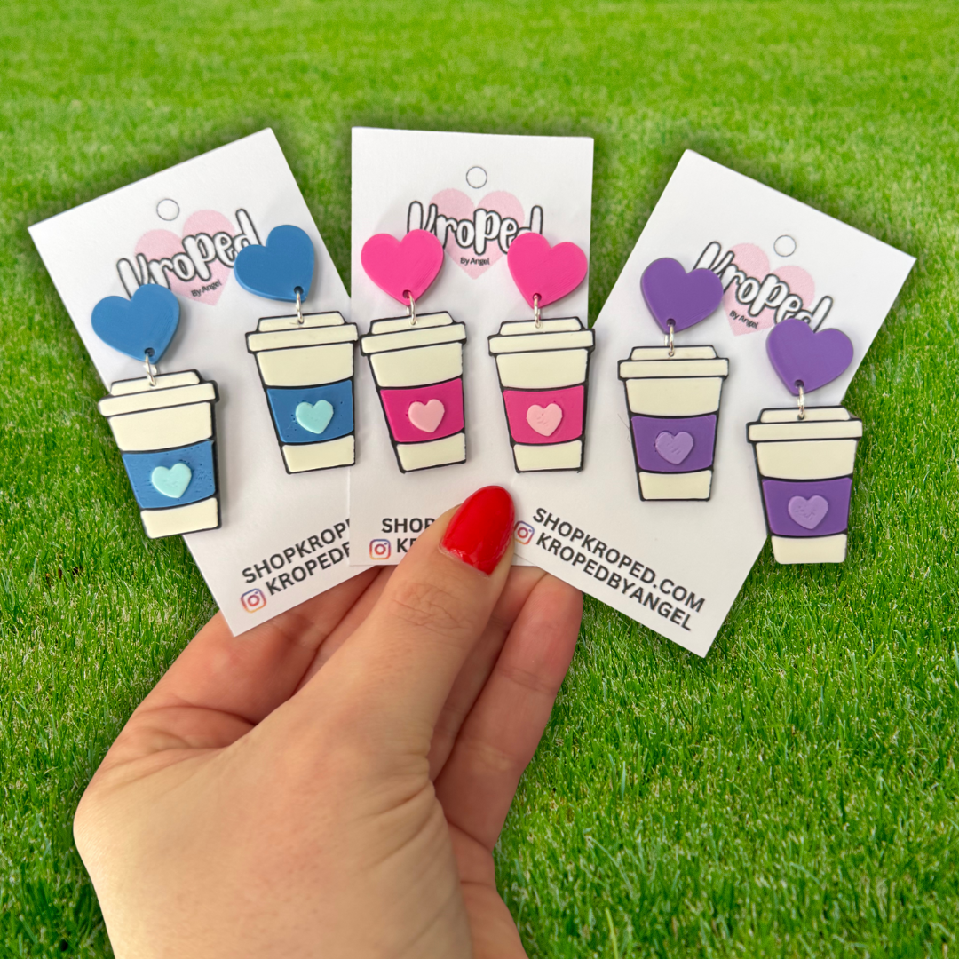 Heart Coffee Cup Earrings