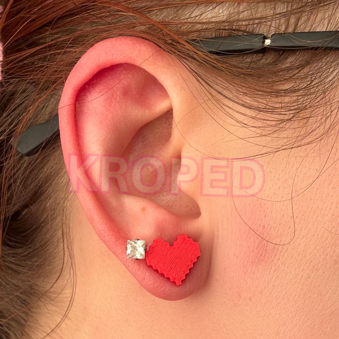 Pixel Heart Stud Earrings