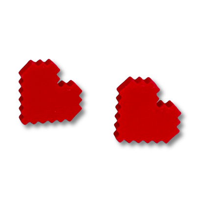 Pixel Heart Stud Earrings