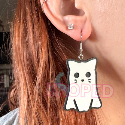 Ghost Kitty Earrings