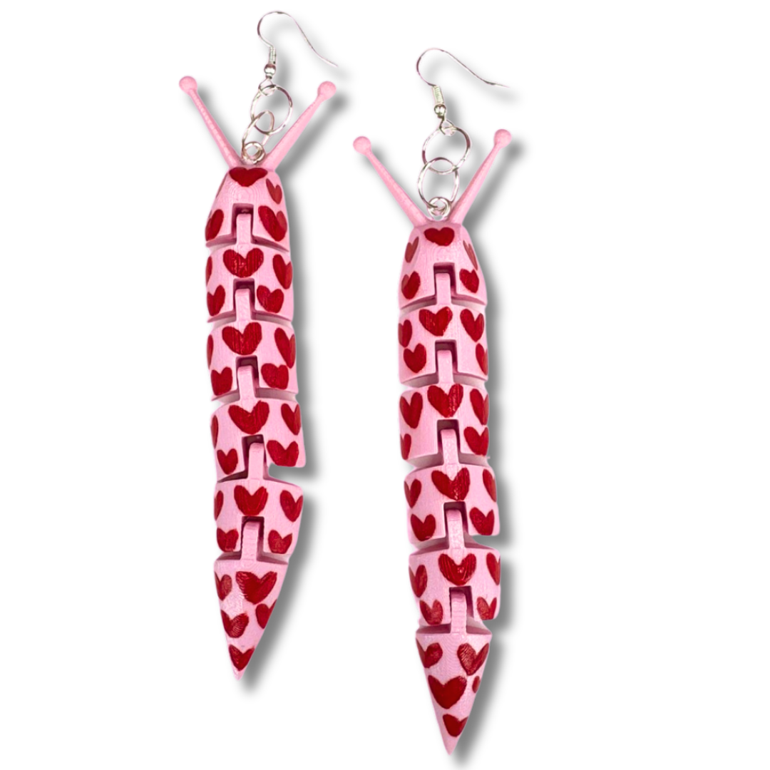 Pink Love Slug Earrings