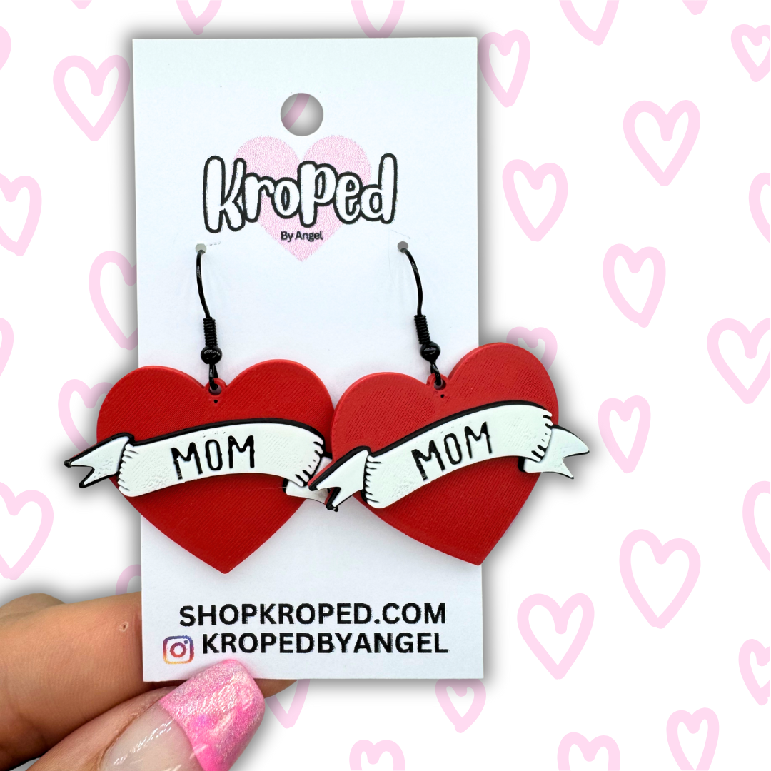 Mom Heart Earrings