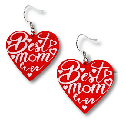Mom Heart Earrings