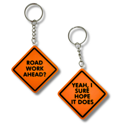 Road Work Ahead Keychain