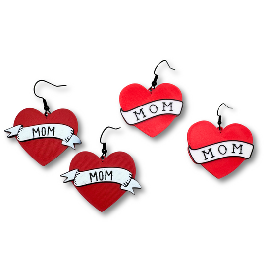 Mom Heart Earrings