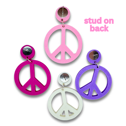 Peace Sign Stud Earrings