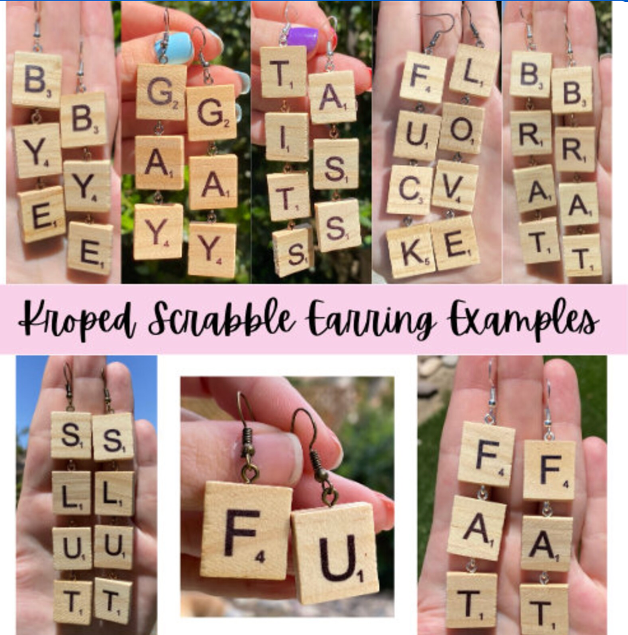 Scrabble Tile Earrings