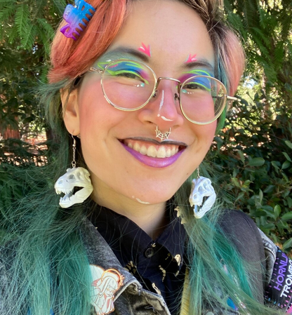 T-Rex Dinosaur Skull Earrings