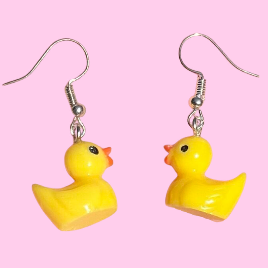 Small Duck Charm Earrings