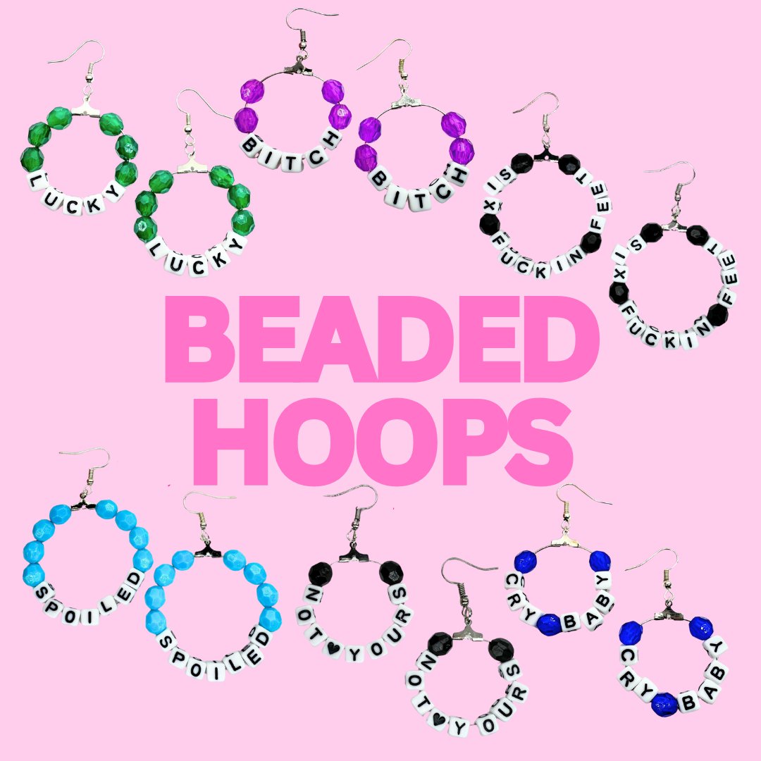 Beaded Hoop Earrings - Kroped