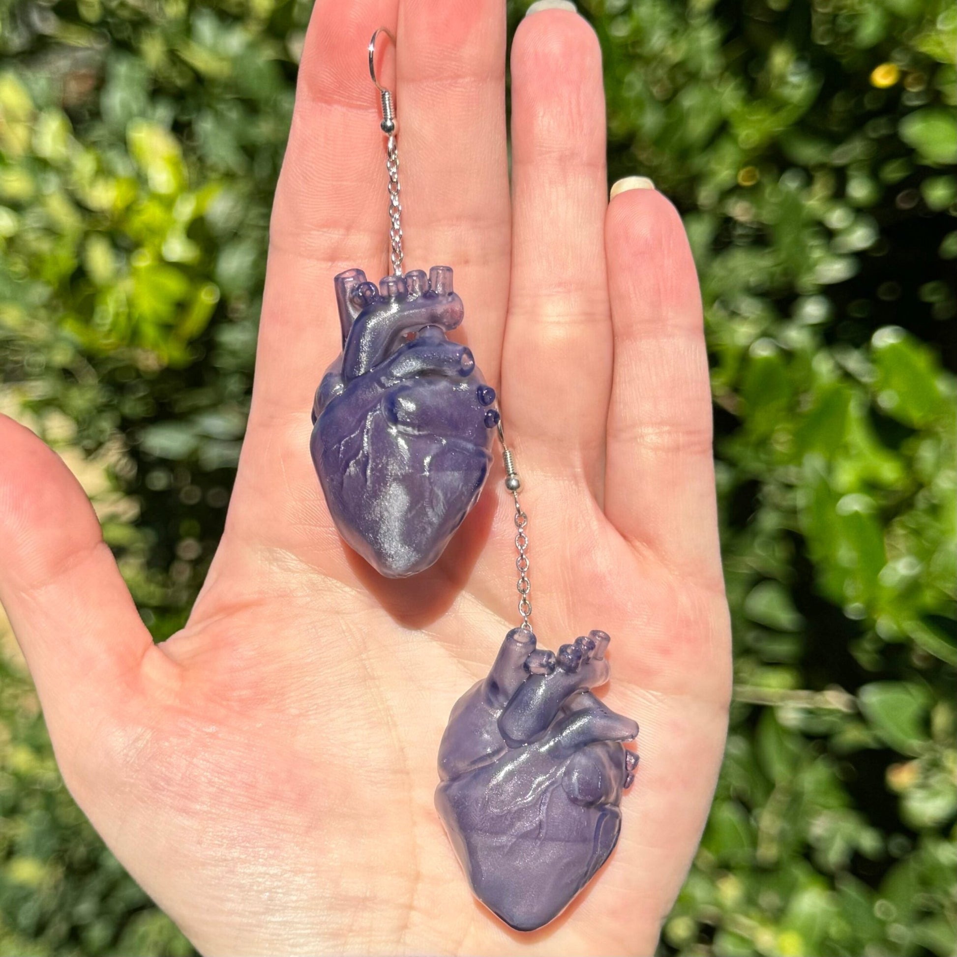 Black Anatomical Heart Earrings - Kroped