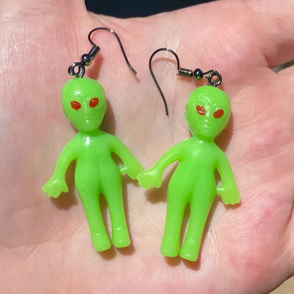 Glow in-the-Dark Alien Earrings
