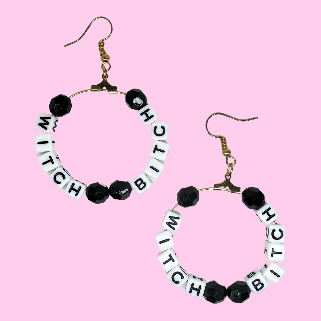 Halloween Beaded Hoop Earrings