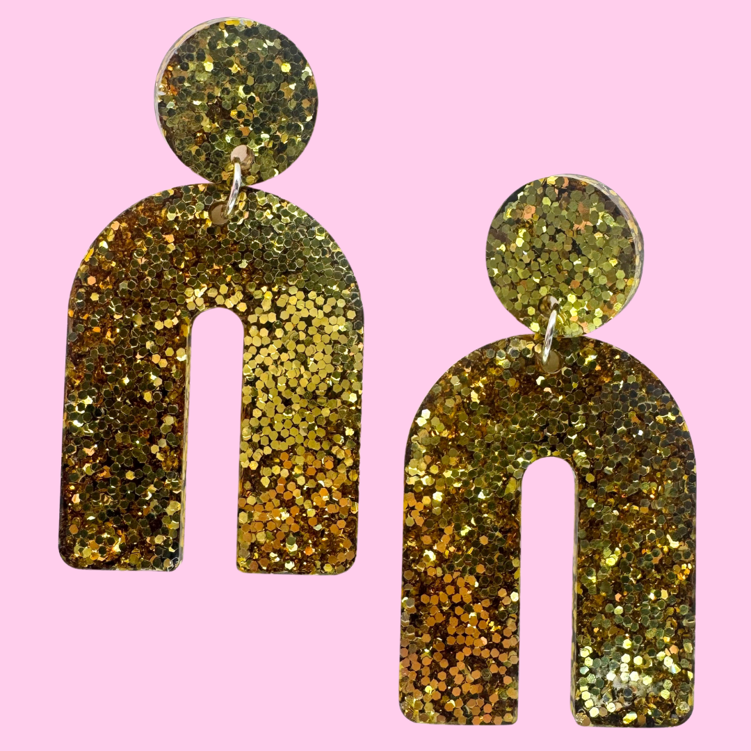 Glitter Arch Stud Earrings