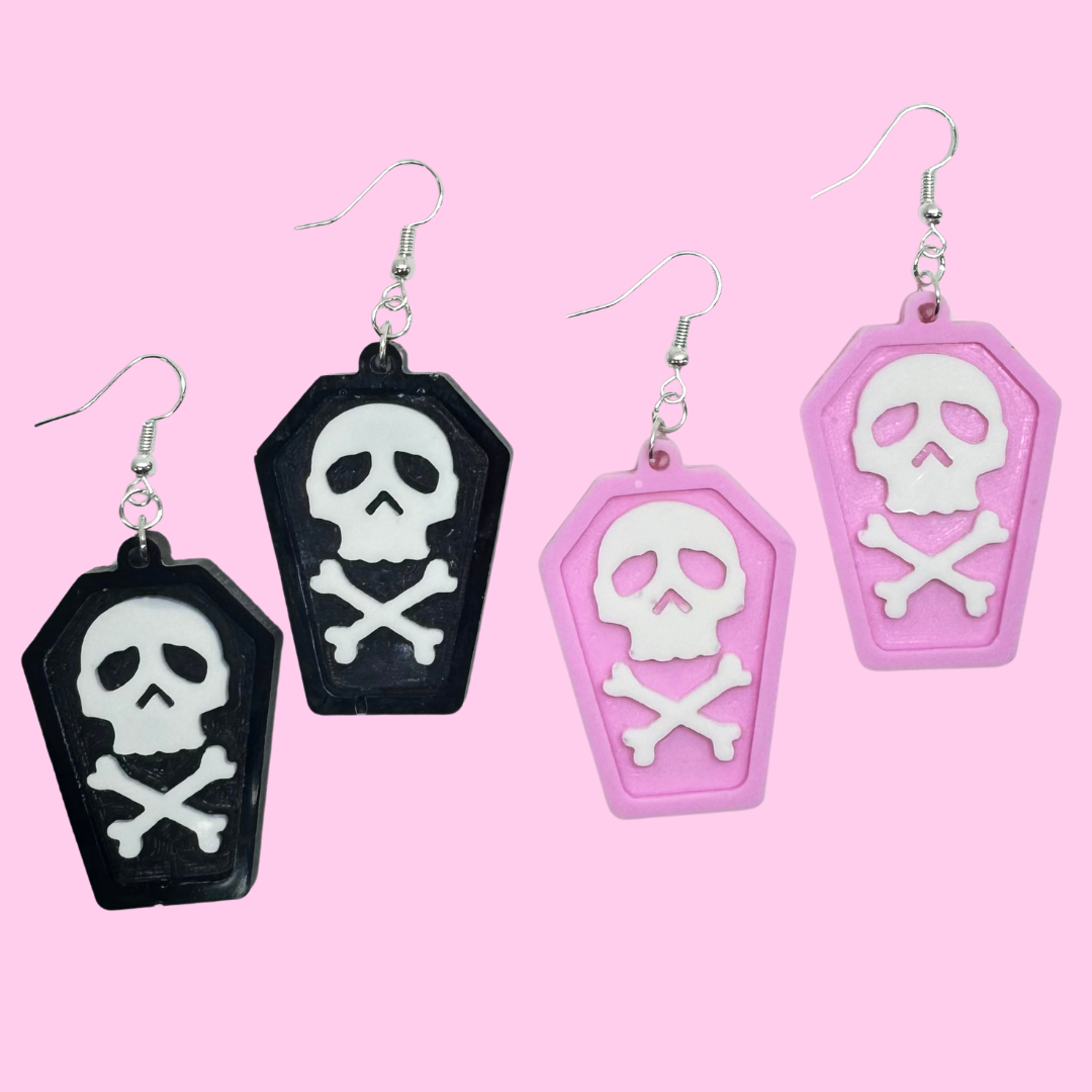 Skull Tombstone Earrings