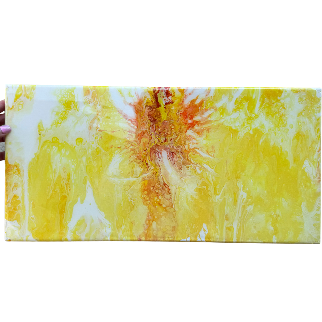 Yellow Burst Acrylic Painting