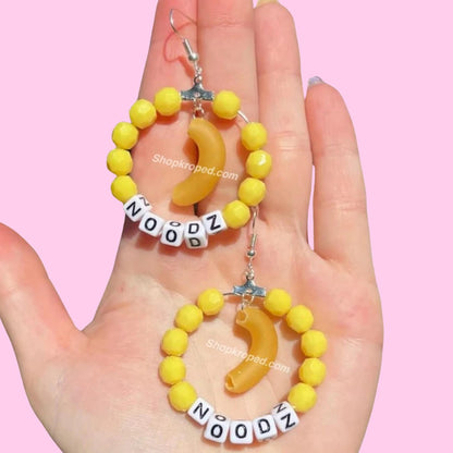 'Noodz' Beaded Hoop Earrings - Kroped