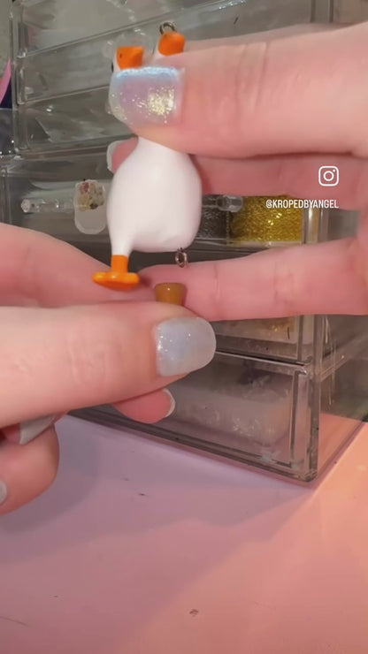 Peg Leg 3 Headed Duck Goose Earrings