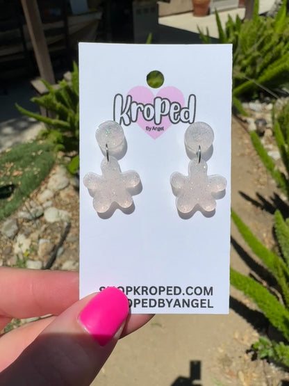 Pink Flower Stud Earrings