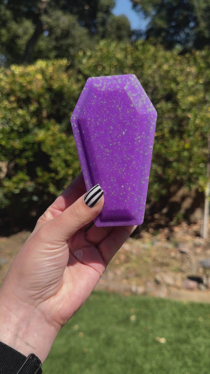 Purple Glitter Coffin Trinket Box