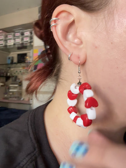 Candy Heart Hoop Earrings