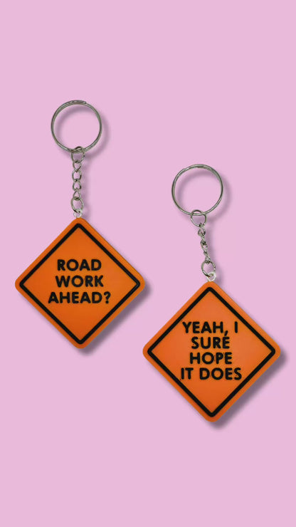 Road Work Ahead Keychain