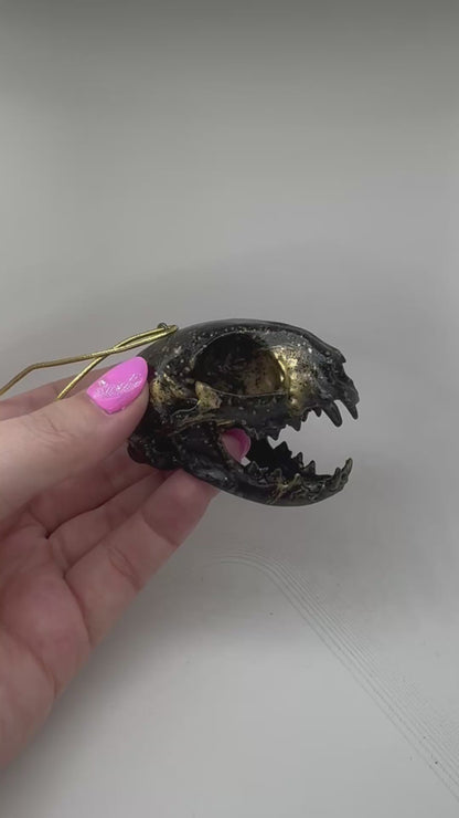 3D Printed Cat Skull Ornament Charm
