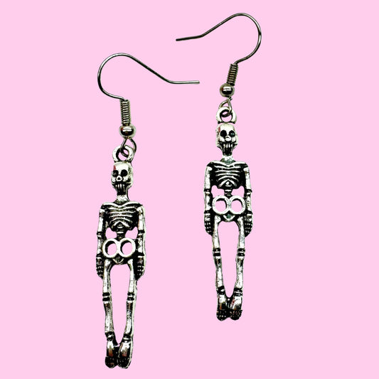 Silver Skeleton Earrings