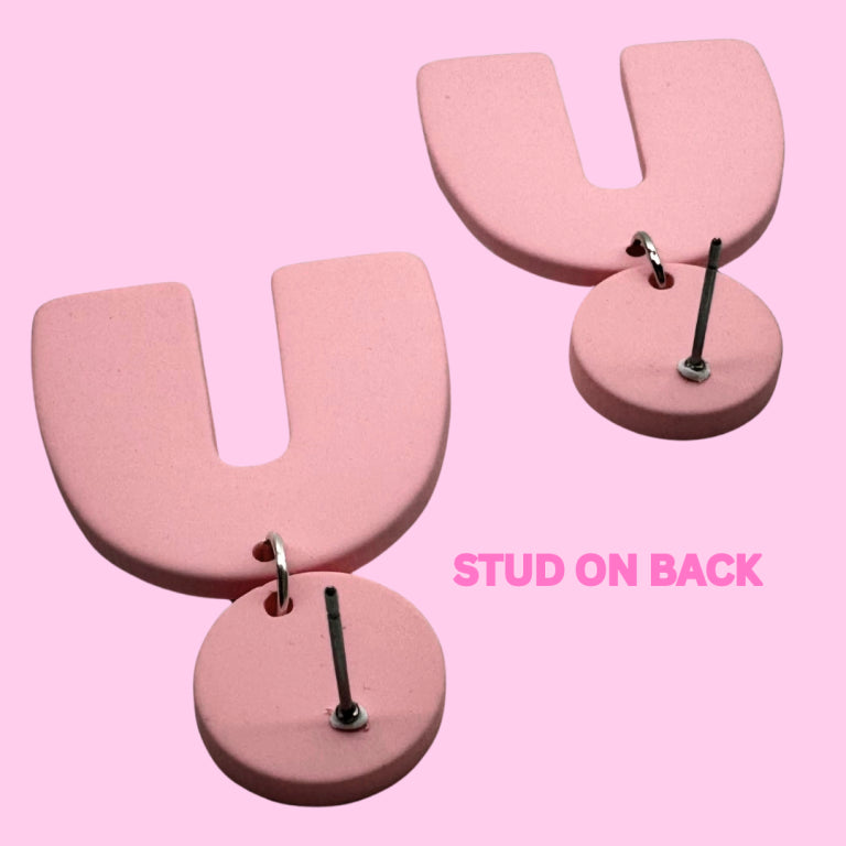 Pink Ghost Stud Earrings