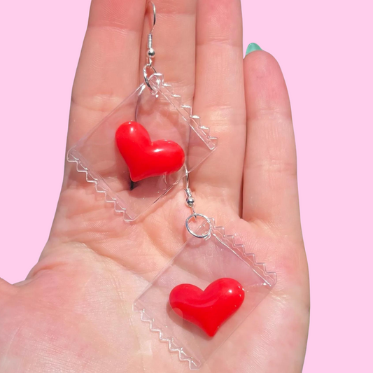 Sealed Heart Candy Earrings