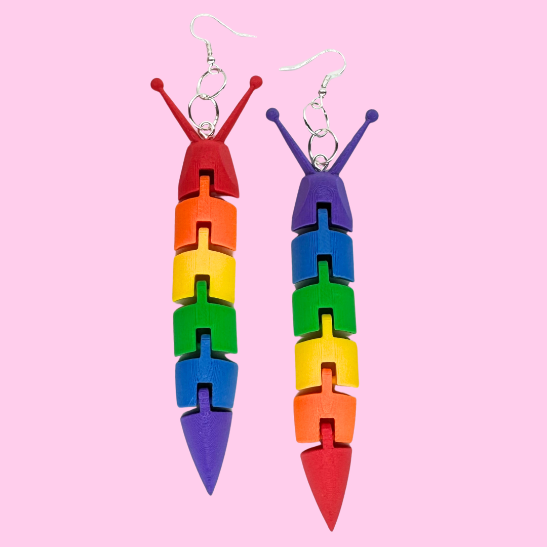 Rainbow Slug Earrings